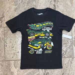 NWT Size XLarge (14-16) Hot Wheels Thrill Seeker Black Graphic Tee